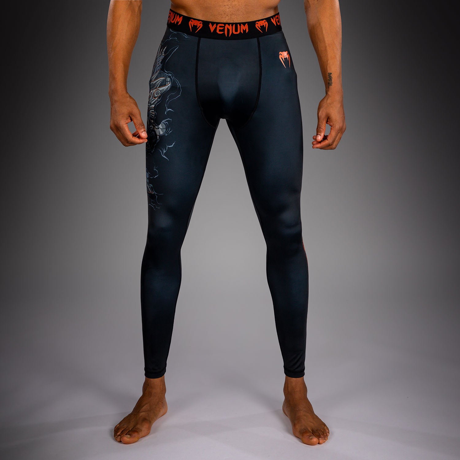 VENUM Thunder Dragon 紧身长裤 - 黑/灰/铜色