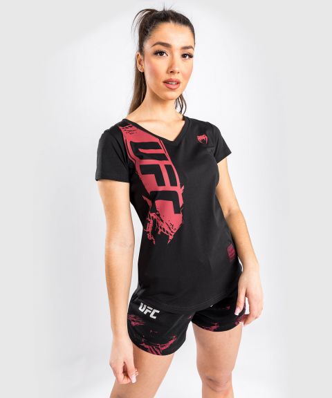 UFC |VENUM Authentic 格斗周 2.0 女士T恤 - 黑/红色-