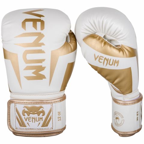 Venum Elite 拳击手套 - 白/金