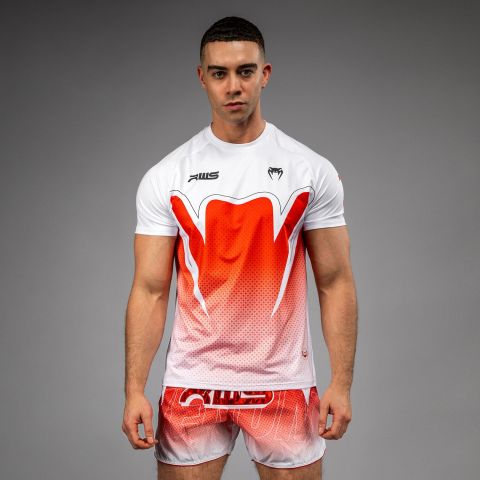 RWS × VENUM 2.0 男士速干T恤 - 白/红色-L