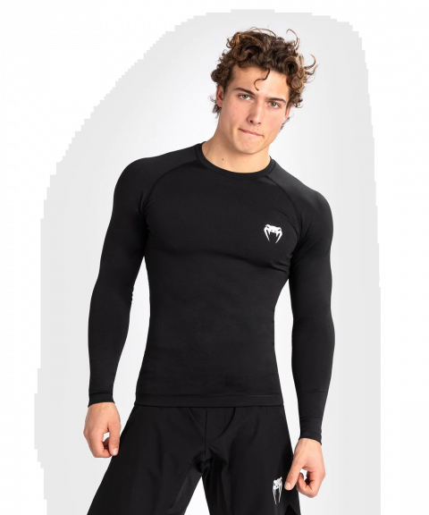 VENUM Contender 男士长袖紧身衣 - 黑/白色