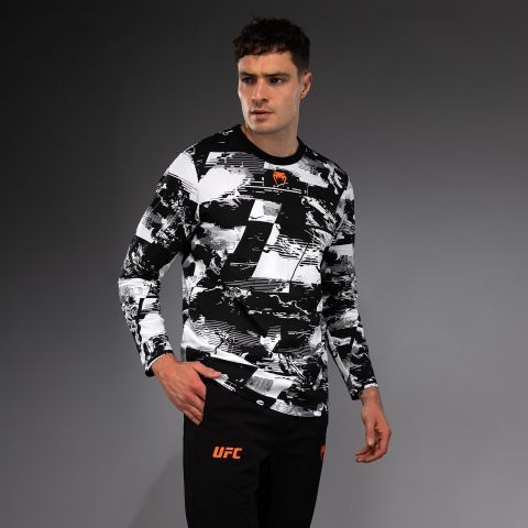 UFC Zenith | VENUM 格斗周  男士长袖T恤 - 黑/白/橙色