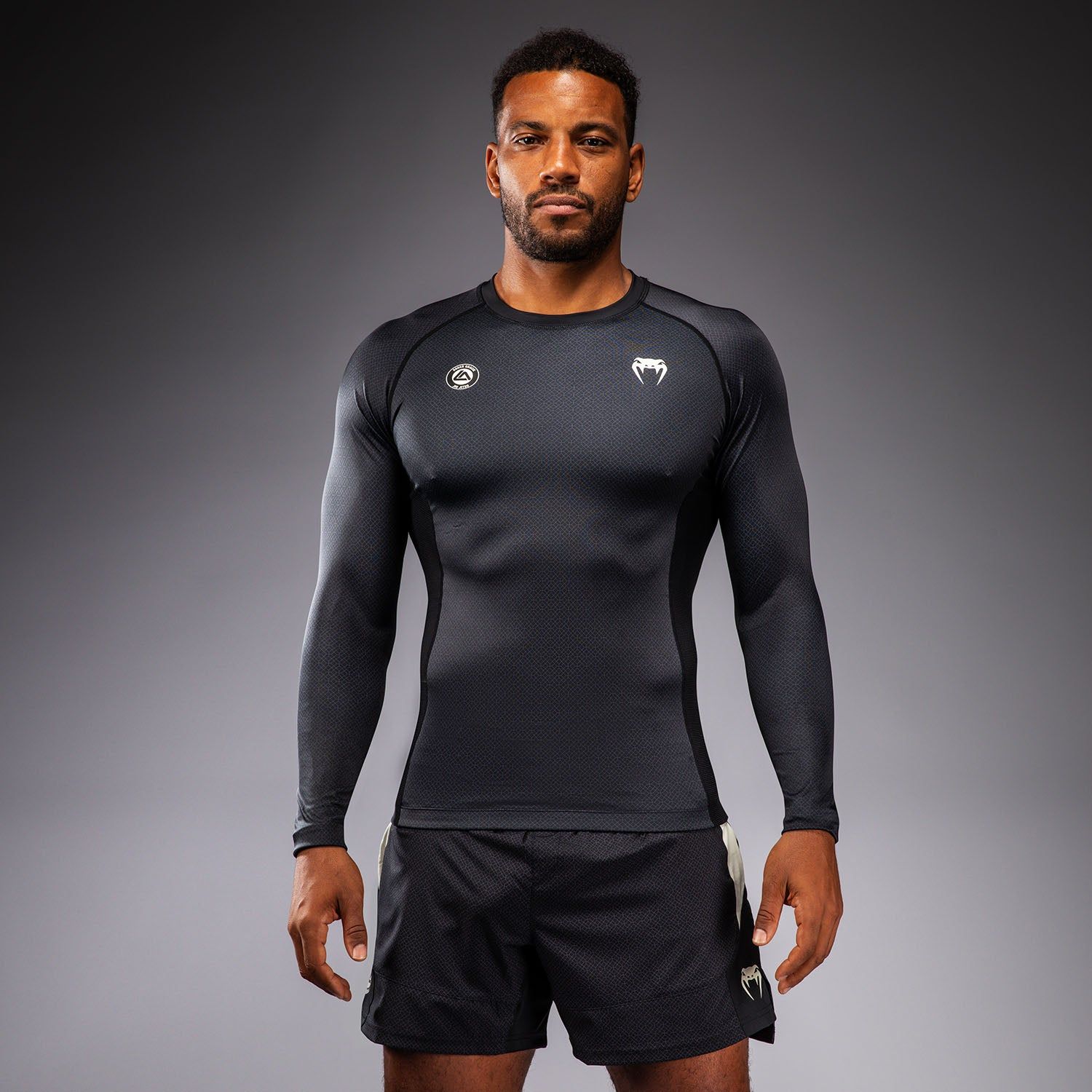 VENUM x Roger Gracie Academy LS 男士长袖紧身衣 - 黑色