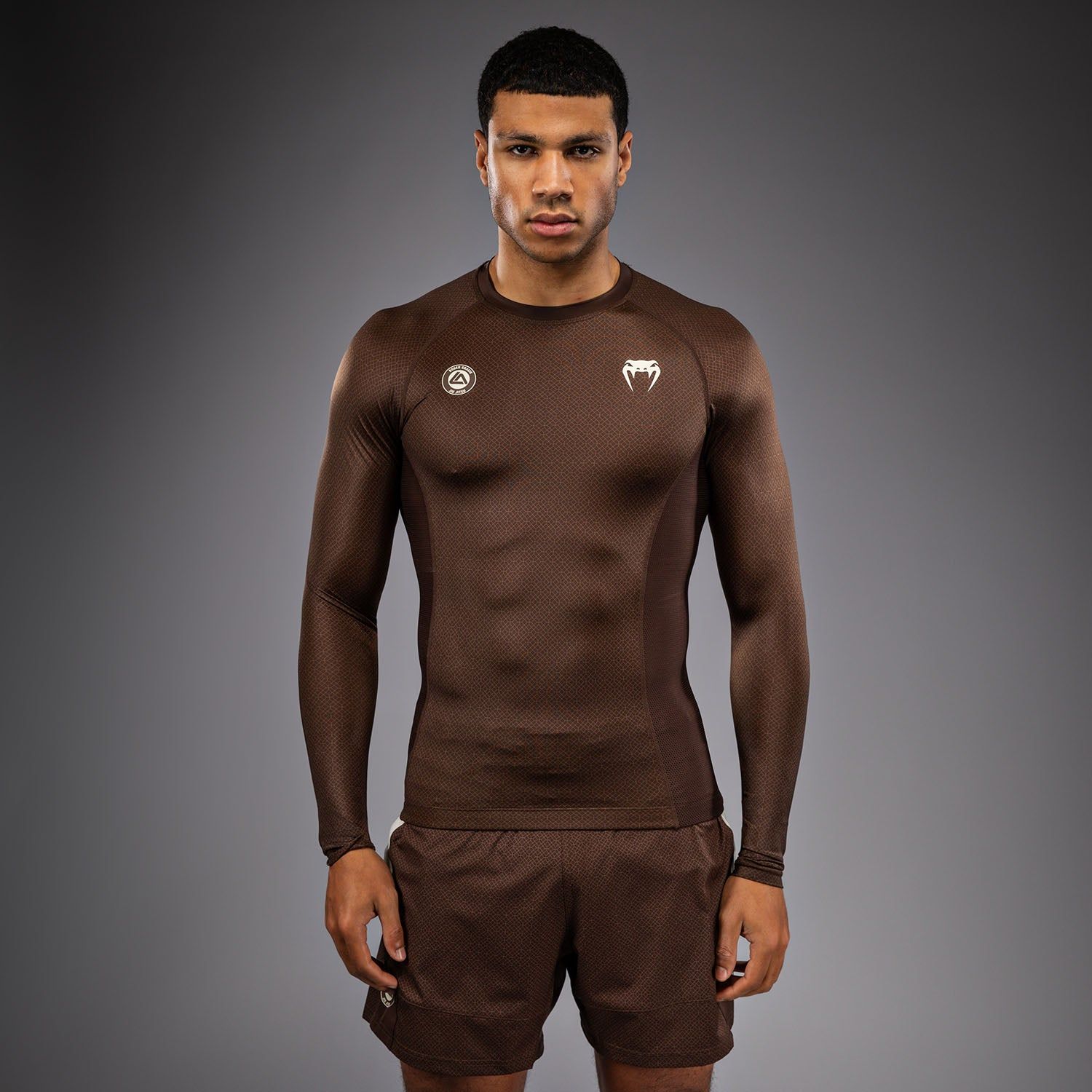 VENUM x Roger Gracie Academy LS 男士长袖紧身衣 - 深棕色