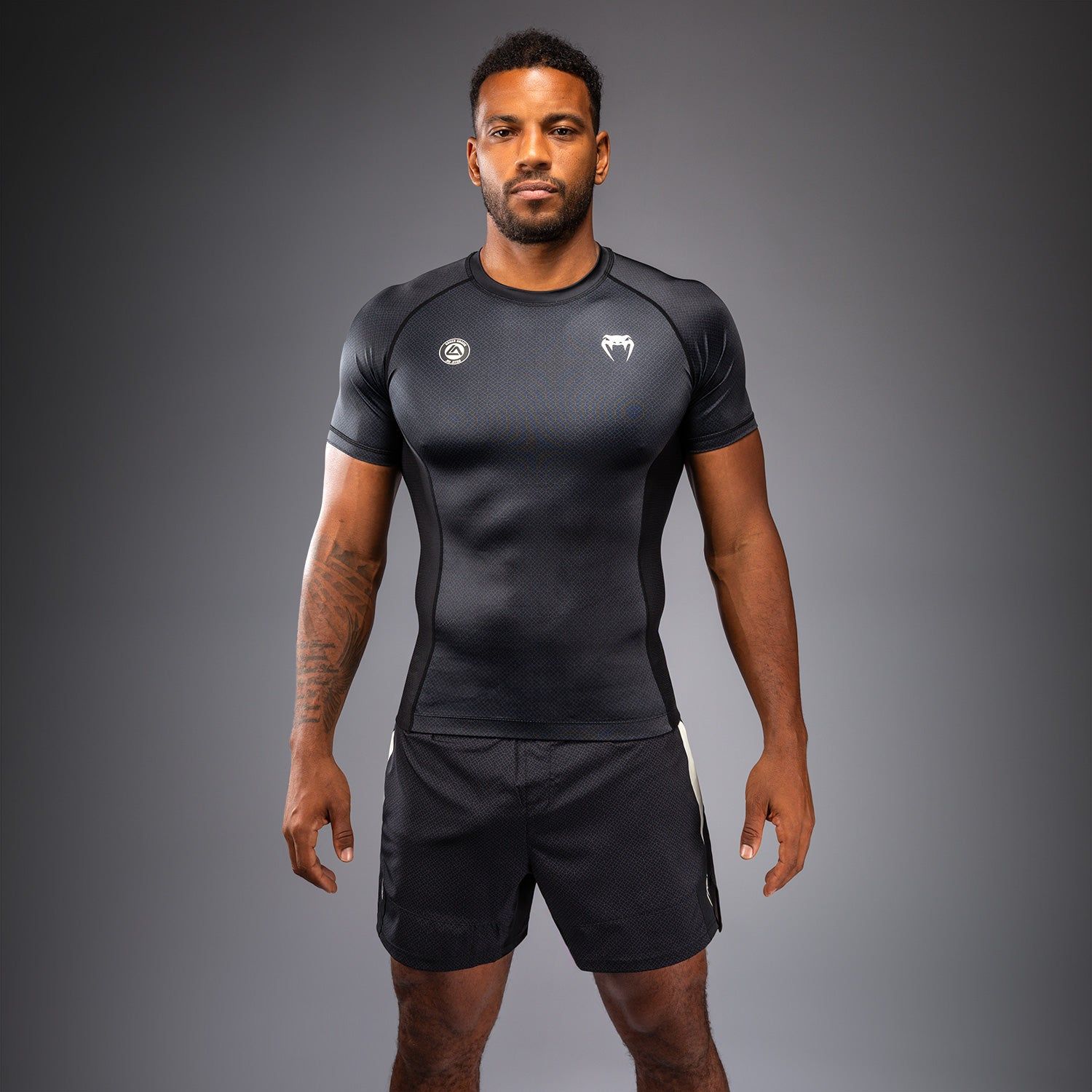 VENUM x Roger Gracie Academy SS 男士短袖紧身衣 - 黑色