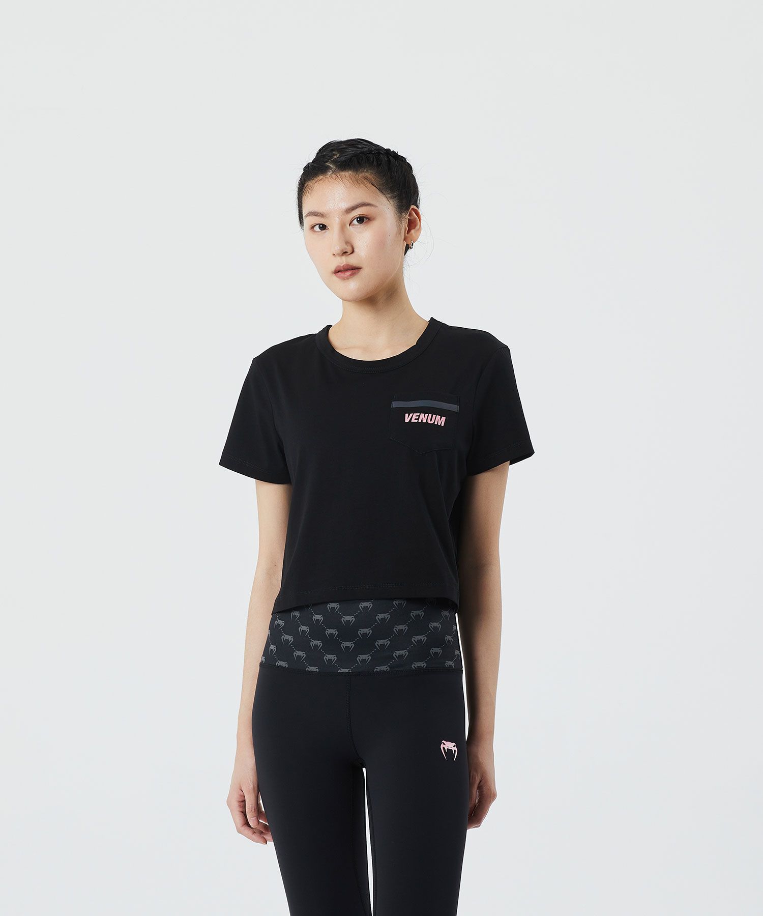 VENUM Pocket Pink 女士T恤 - 黑/粉金色