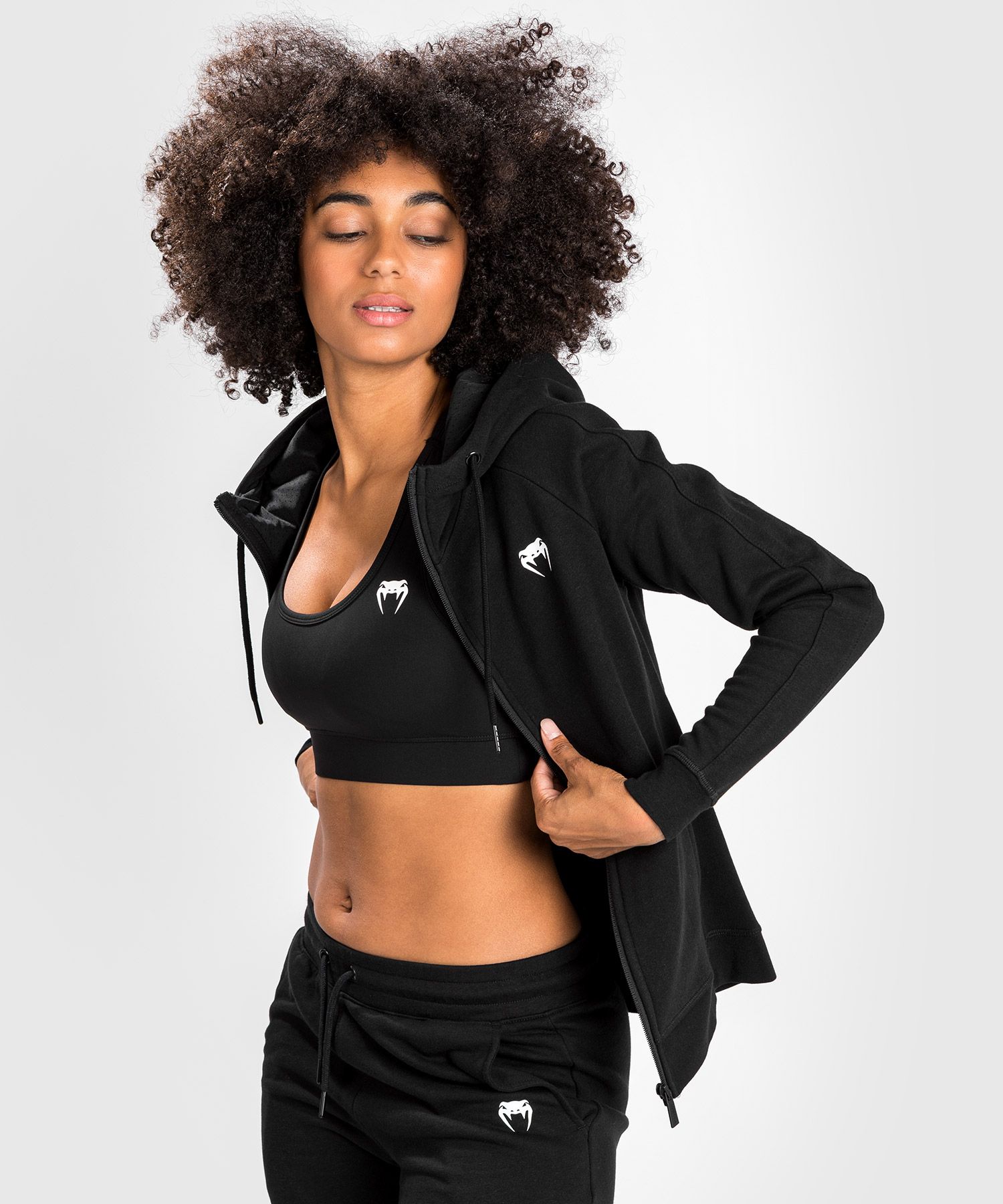 Venum Women's UFC Fight Night Hooded Jacket - Long Sleeve Zipped Sweatshirt With Pockets