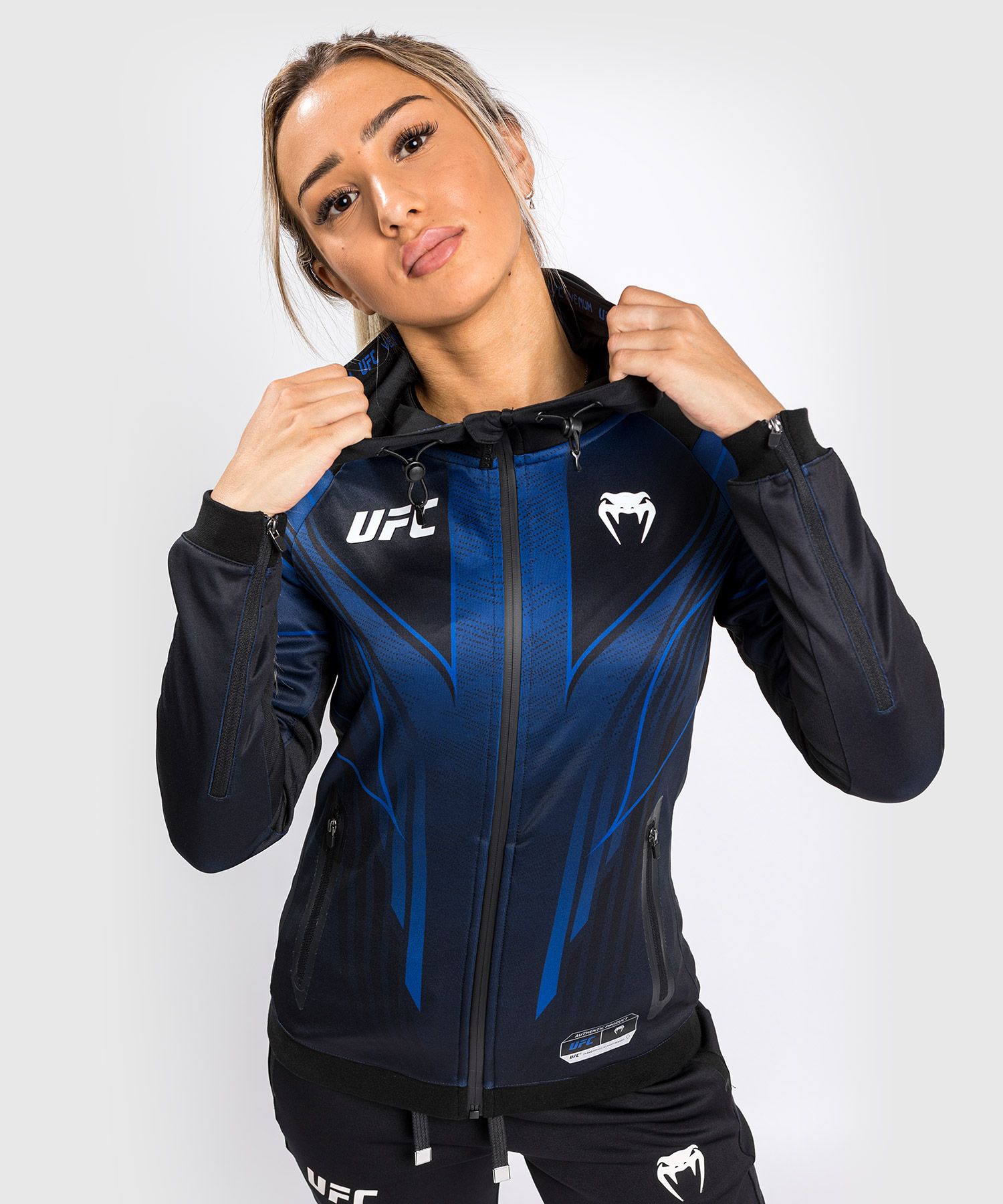 VENUM|UFC Venum Authentic 格斗之夜 2.0 暗夜系列 女子出场外套 - 蓝/黑色