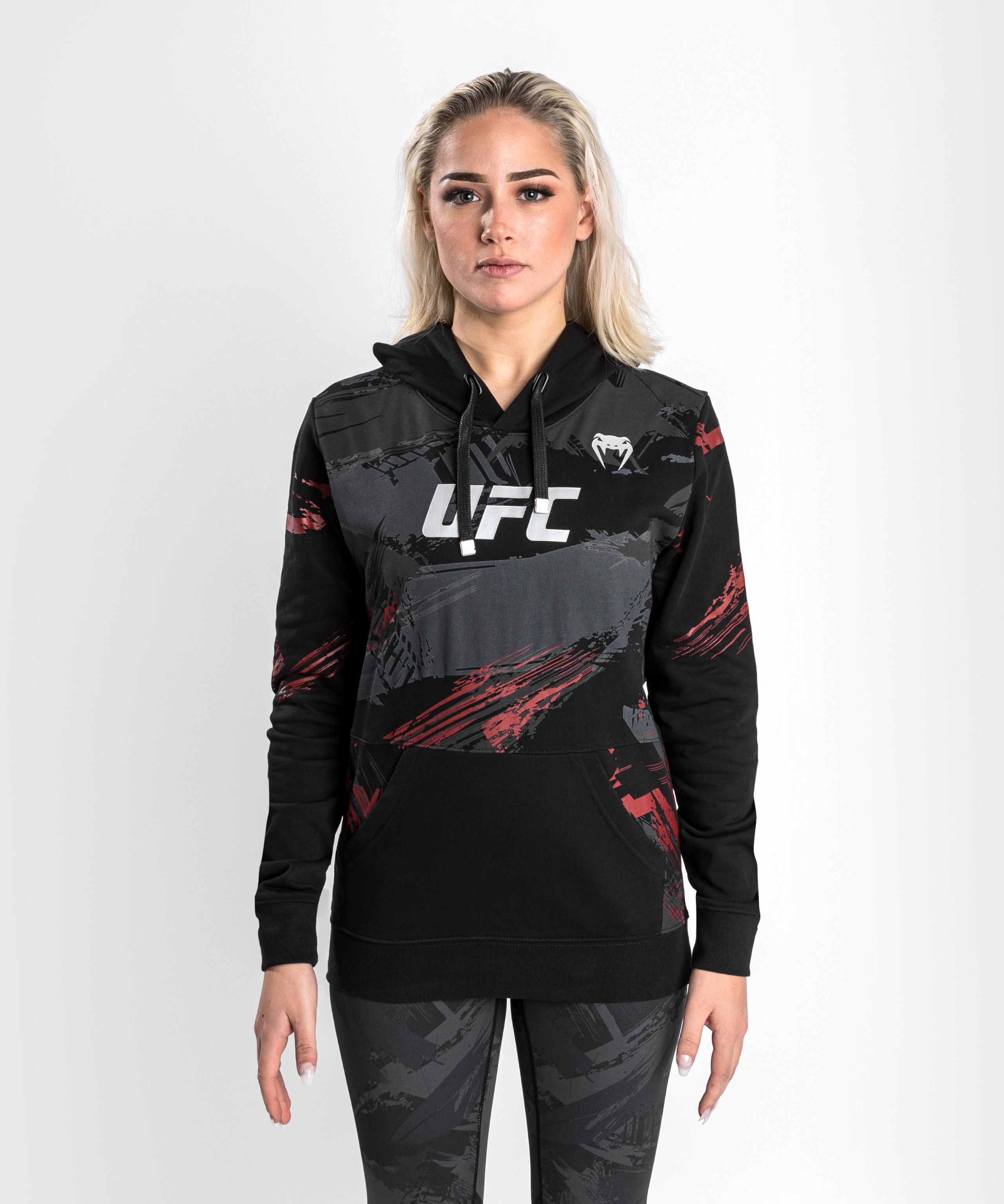 UFC |VENUM Authentic 格斗周 2.0 女士卫衣 - 黑/红色-
