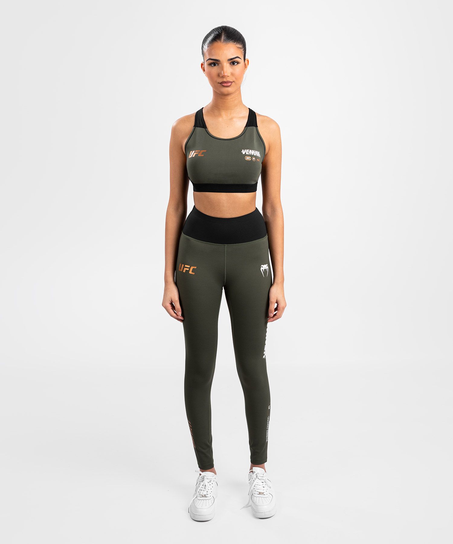 UFC Adrenaline | VENUM 格斗周 女士紧身长裤 - 卡其/铜色