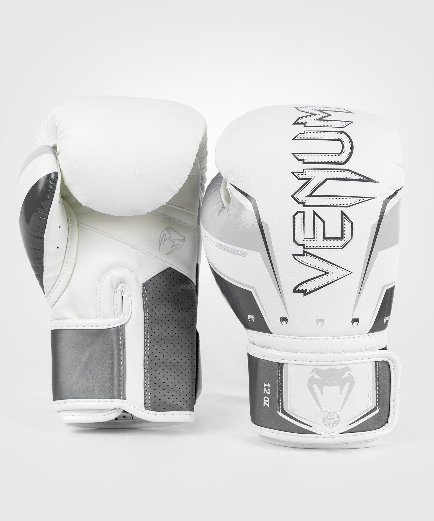 VENUM Elite Evo 拳击手套 - 灰/白色