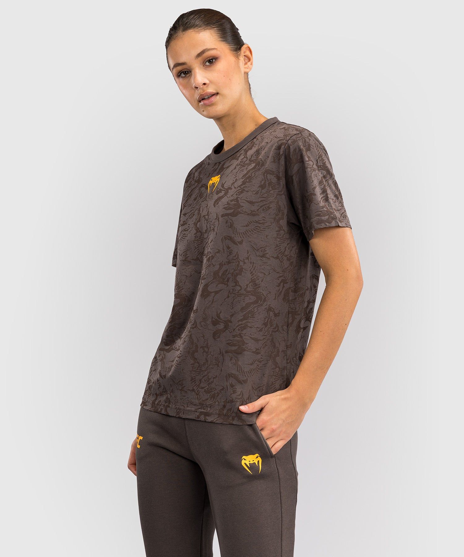 UFC Fusion | VENUM 格斗周 女士棉质T恤 - 土棕色