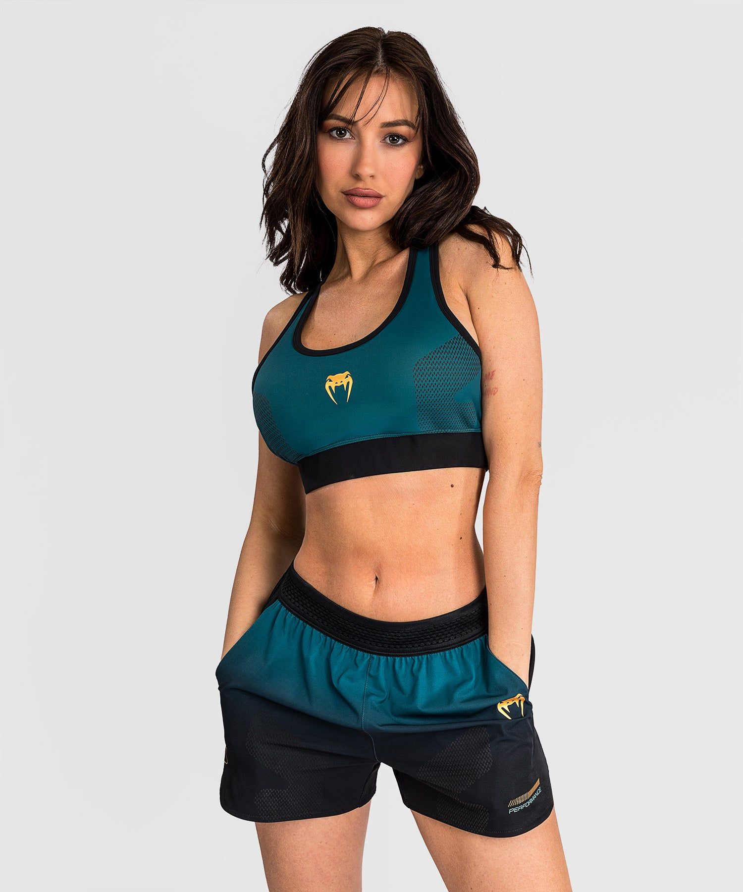 VENUM Tactical XT 女士运动内衣 - 黑/森林绿色