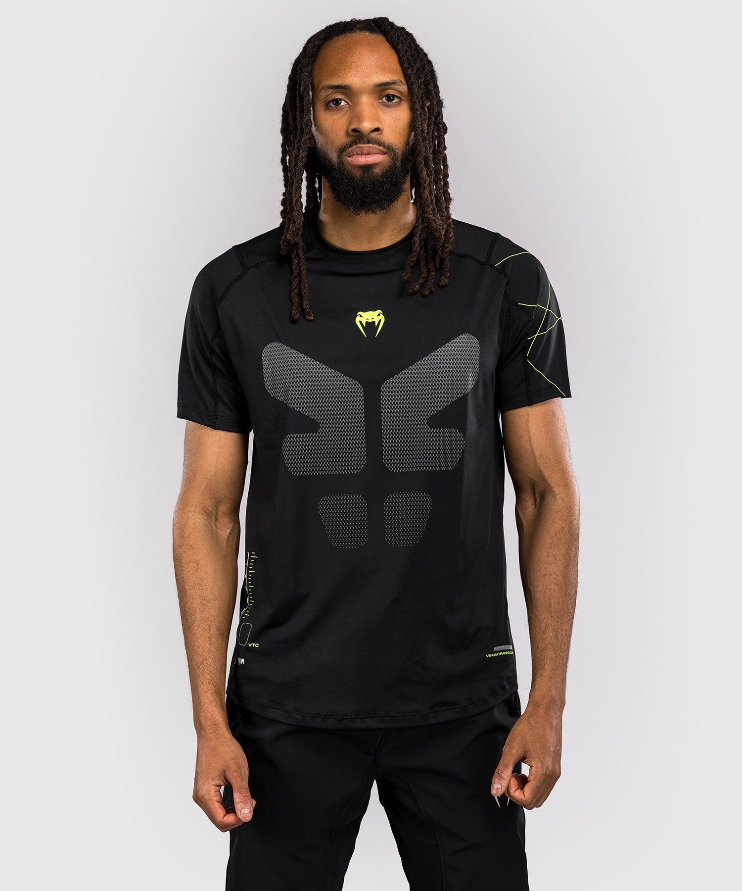 Venum Training Camp 4.0男士速干 T 恤 - 黑/霓虹绿色