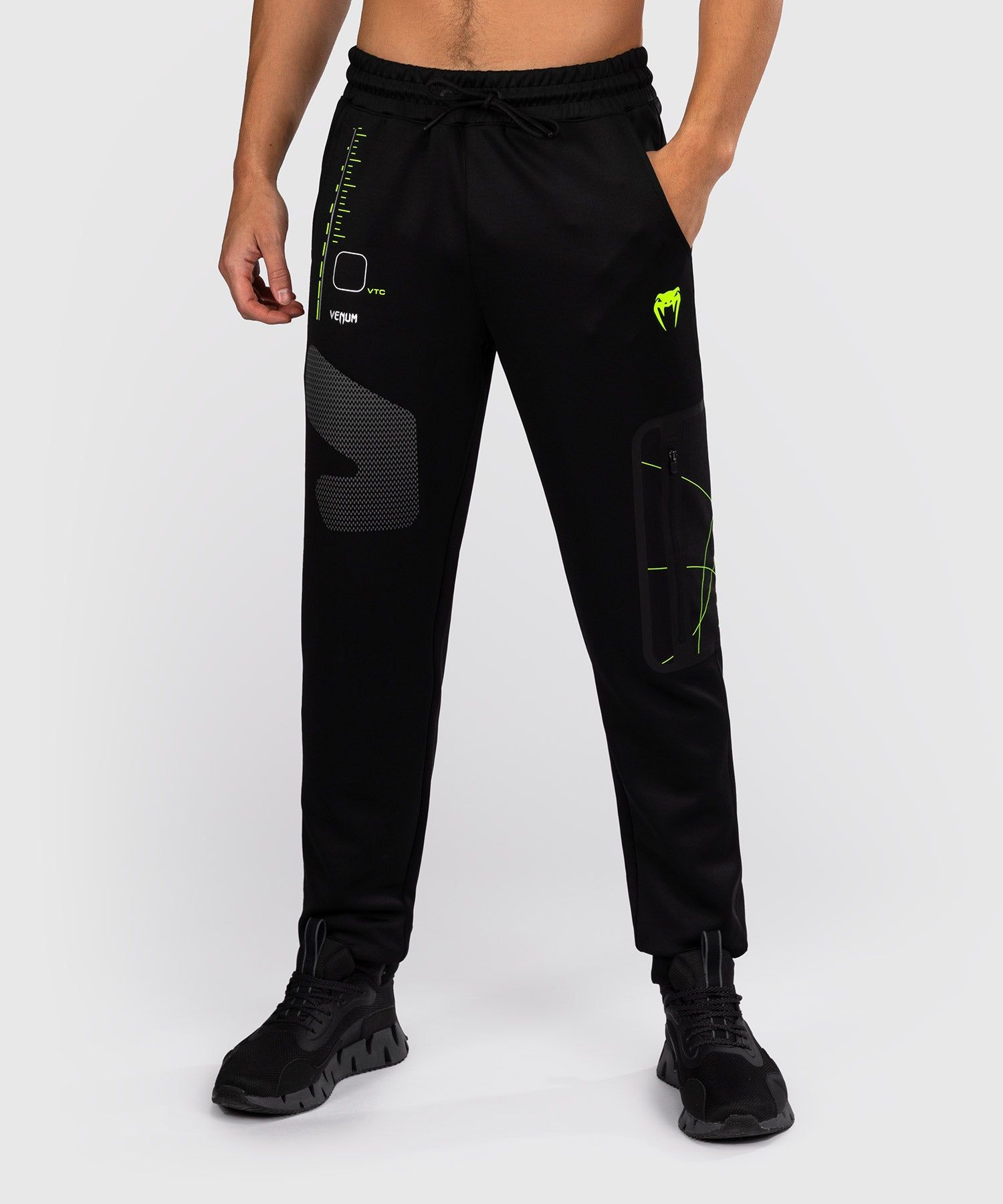 Venum Training Camp 4.0男士卫裤 - 黑/霓虹绿色