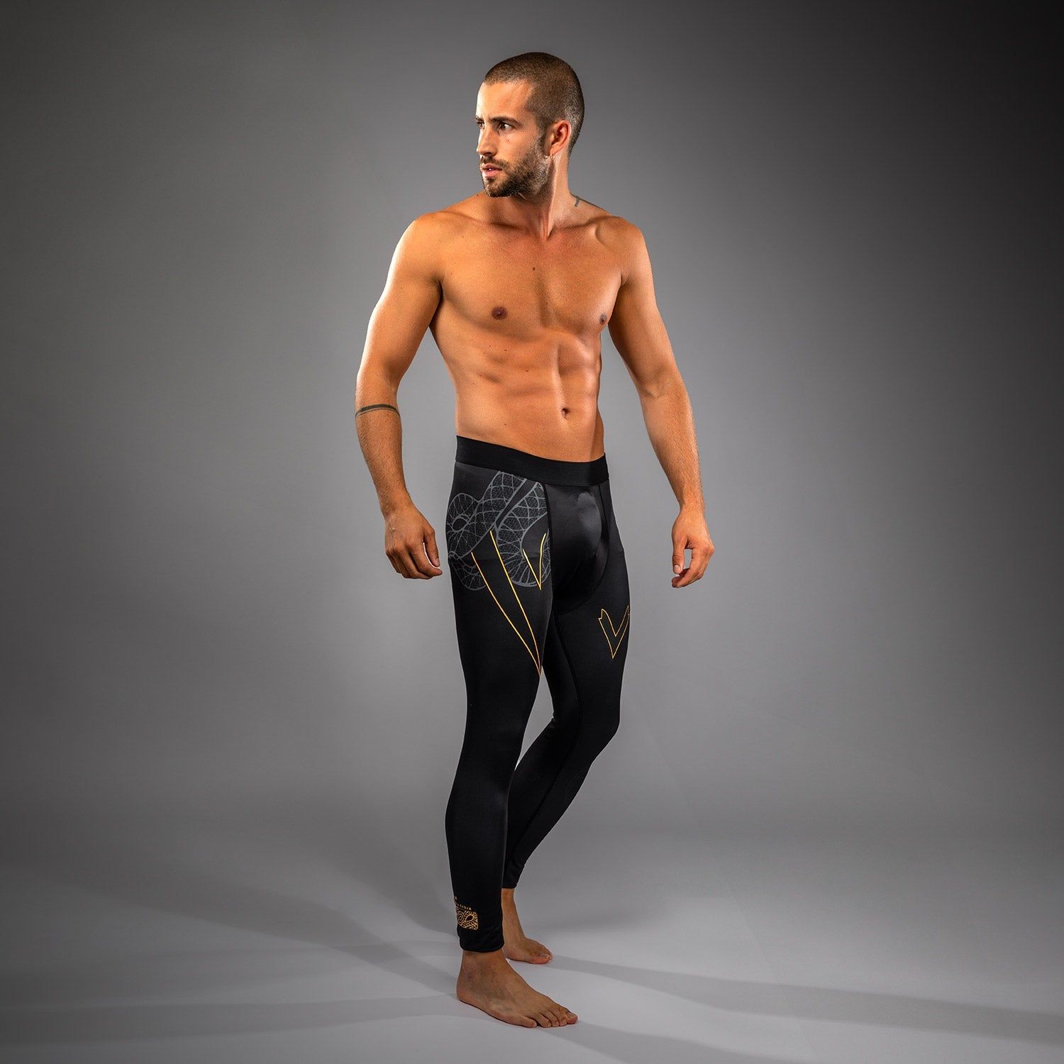 VENUM Serpenti 男士紧身长裤 - 黑/银/金色