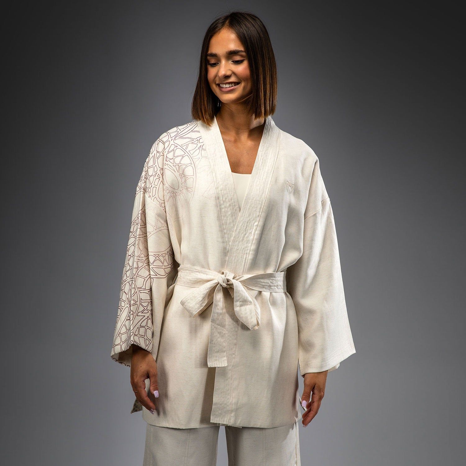 VENUM Serpenti 女士夹克 - 象牙白/酒红色