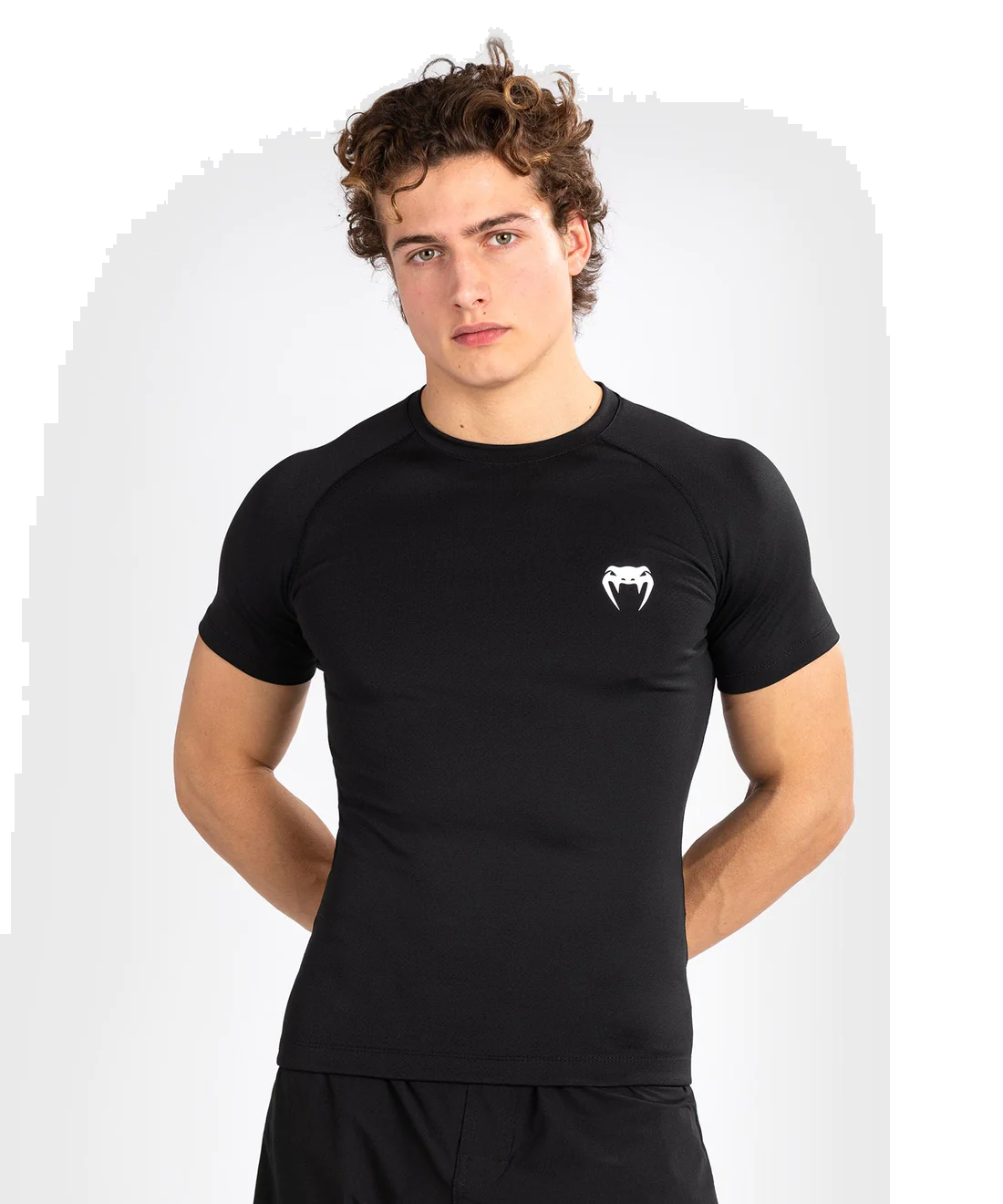 VENUM Contender 男士短袖紧身衣 - 黑/白色