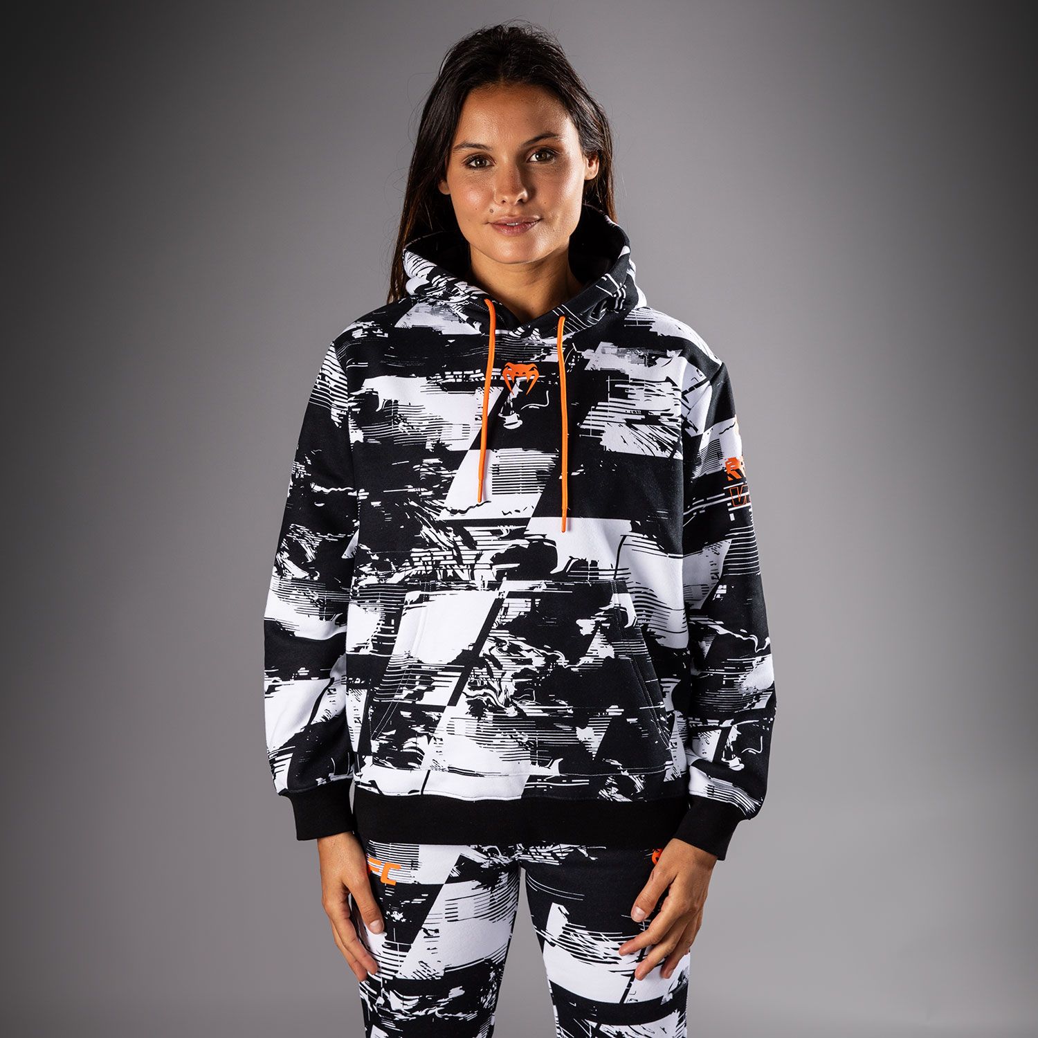 UFC Zenith | VENUM 格斗周 女士卫衣 - 黑/白/橙色