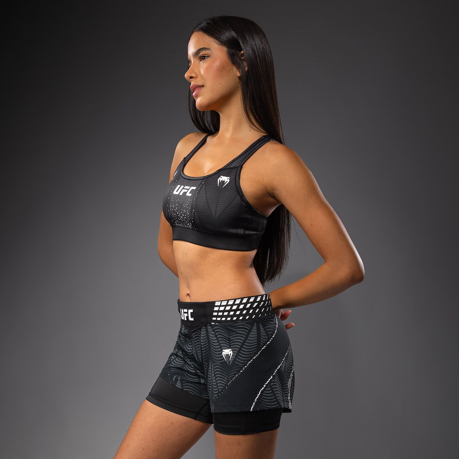 UFC Zenith | VENUM 格斗之夜 女士运动内衣 - 黑/白色