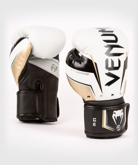 Venum Elite Evo 拳击手套 - 白/金色