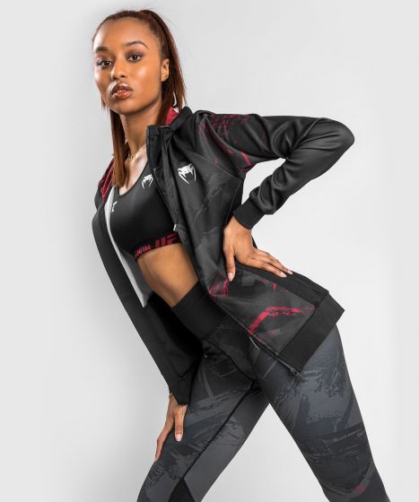 UFC |VENUM Authentic 格斗周 2.0 女士拉链衫 - 黑/红色-