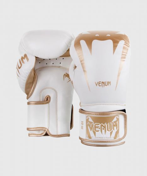 Venum Giant 3.0 拳击手套 - 头层牛皮 - 白/金