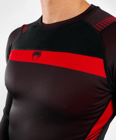 Venum No Gi 3.0 紧身T恤-长袖 - 黑色/红色