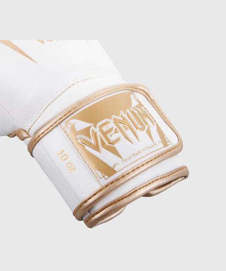 Venum Giant 3.0 拳击手套 - 头层牛皮 - 白/金