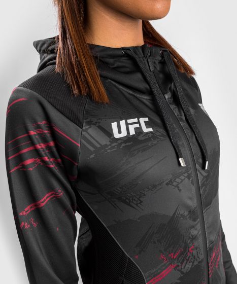 UFC |VENUM Authentic 格斗周 2.0 女士拉链衫 - 黑/红色-