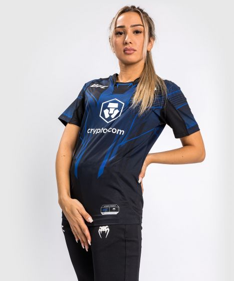 VENUM|UFC Venum Authentic 格斗之夜 2.0 暗夜系列 女子出场短袖 - 蓝/黑色