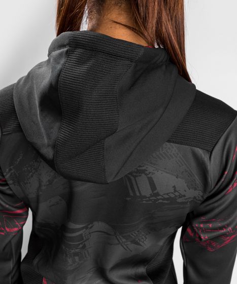 UFC |VENUM Authentic 格斗周 2.0 女士拉链衫 - 黑/红色-