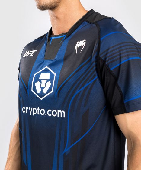 VENUM|UFC Venum Authentic 格斗之夜 2.0 暗夜系列 男子出场短袖 - 蓝/黑色