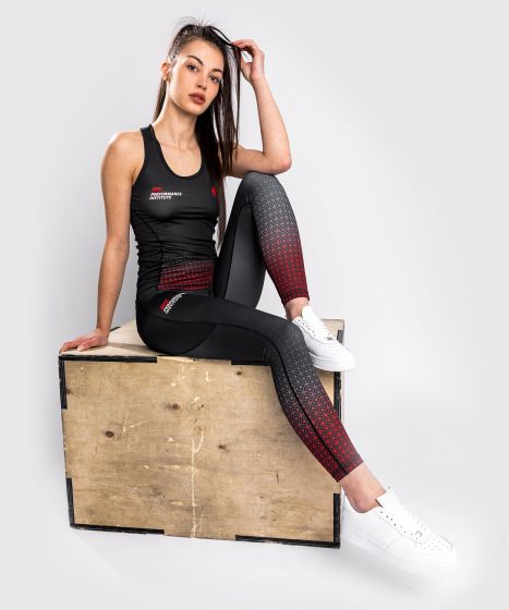 UFC |VENUM Performance Institute 女士紧身长裤 - 黑/红色-