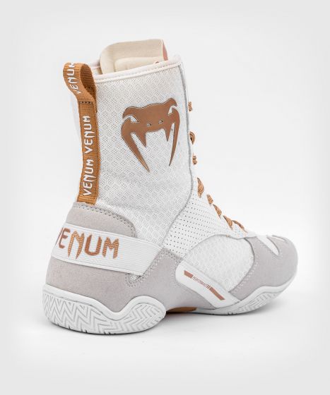 Venum Elite 拳击鞋 - 白/金色