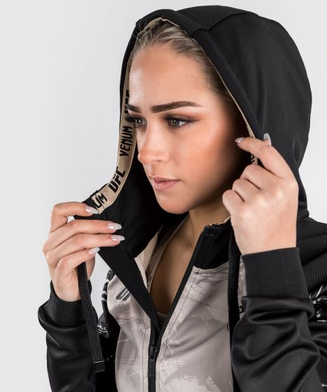 UFC |VENUM Authentic 格斗周 2.0 女士拉链衫 - 黑/沙色