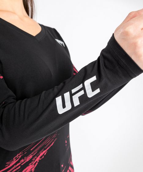 UFC |VENUM Authentic 格斗周 2.0 女士长袖T恤 - 黑/红色-
