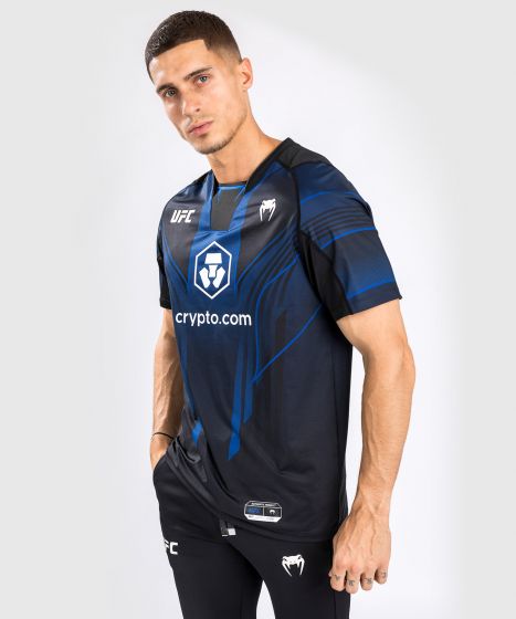 VENUM|UFC Venum Authentic 格斗之夜 2.0 暗夜系列 男子出场短袖 - 蓝/黑色