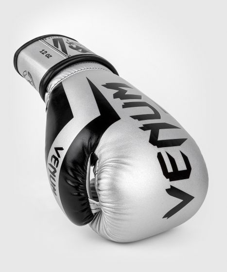 VENUM Elite 拳击手套 - 银/黑色