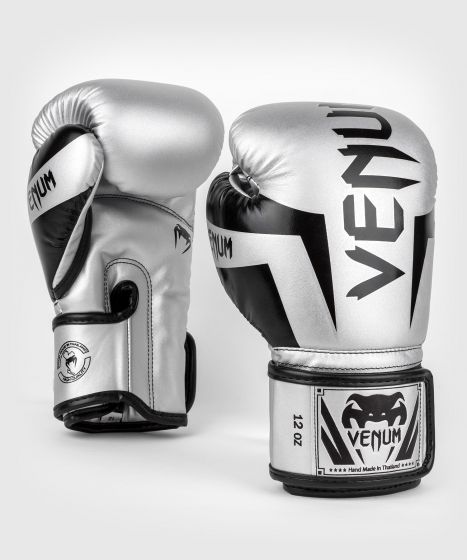 VENUM Elite 拳击手套 - 银/黑色