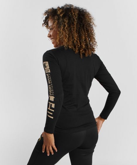 UFC Adrenaline | VENUM 格斗周 女士长袖T恤 - 黑色