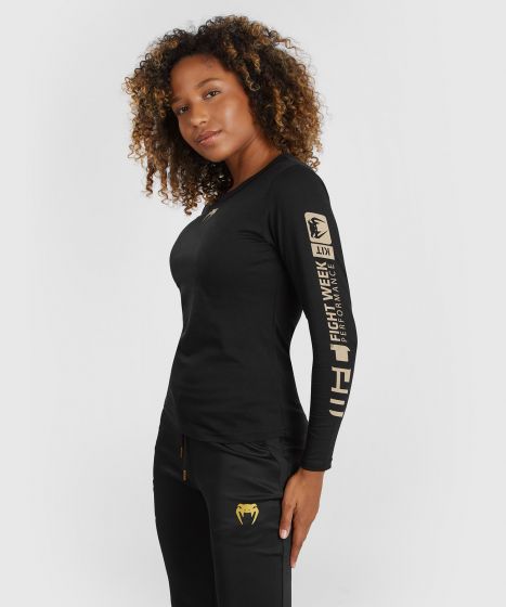 UFC Adrenaline | VENUM 格斗周 女士长袖T恤 - 黑色