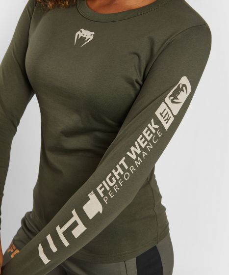 UFC Adrenaline | VENUM 格斗周 女士长袖T恤 - 卡其/铜色