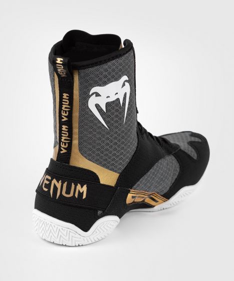 VENUM Elite 拳击鞋 - 黑/白/金色