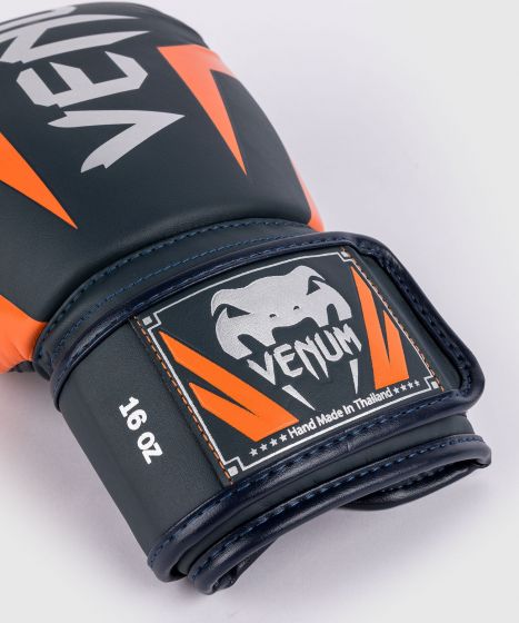 VENUM Elite 拳击手套 - 海军蓝/银/橙色