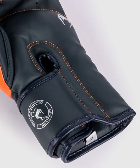 VENUM Elite 拳击手套 - 海军蓝/银/橙色