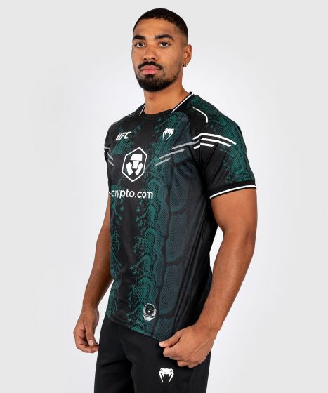 UFC Adrenaline | VENUM Authentic 格斗之夜 男士出场速干T恤 - 绿宝石版 - 绿/黑色