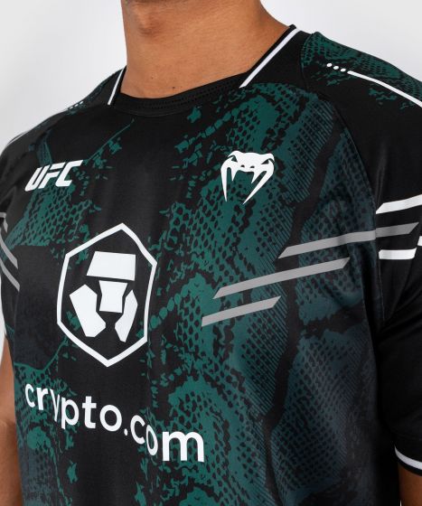 UFC Adrenaline | VENUM Authentic 格斗之夜 男士出场速干T恤 - 绿宝石版 - 绿/黑色