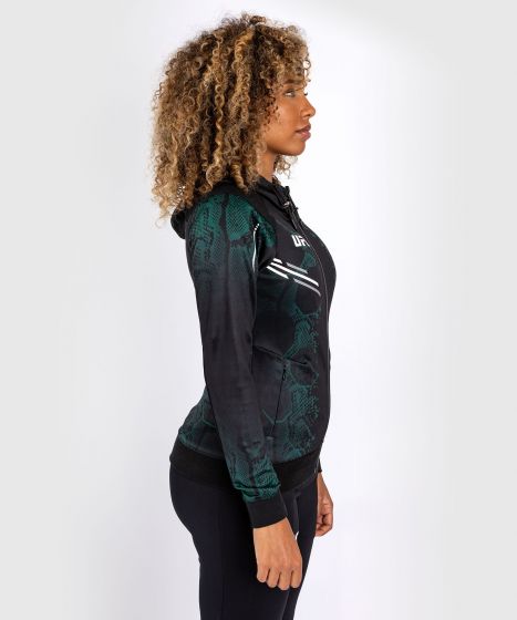 UFC Adrenaline | VENUM Authentic 格斗之夜 女士出场外套 - 绿宝石版 - 绿/黑色