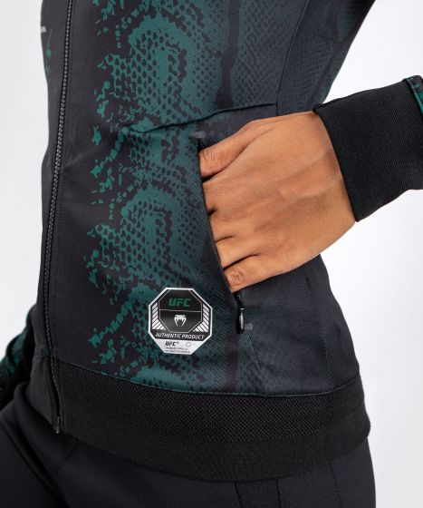 UFC Adrenaline | VENUM Authentic 格斗之夜 女士出场外套 - 绿宝石版 - 绿/黑色